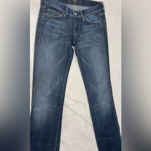 7 For All Mankind Dark Blue Straight Leg Jeans